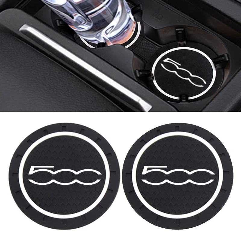 1 / 2pcs Car Coaster Auto Water Cup Slot Decorate Accessories Case For Fiat 500 Punto For Abarth Stilo Palio Bravo Doblo Styling
