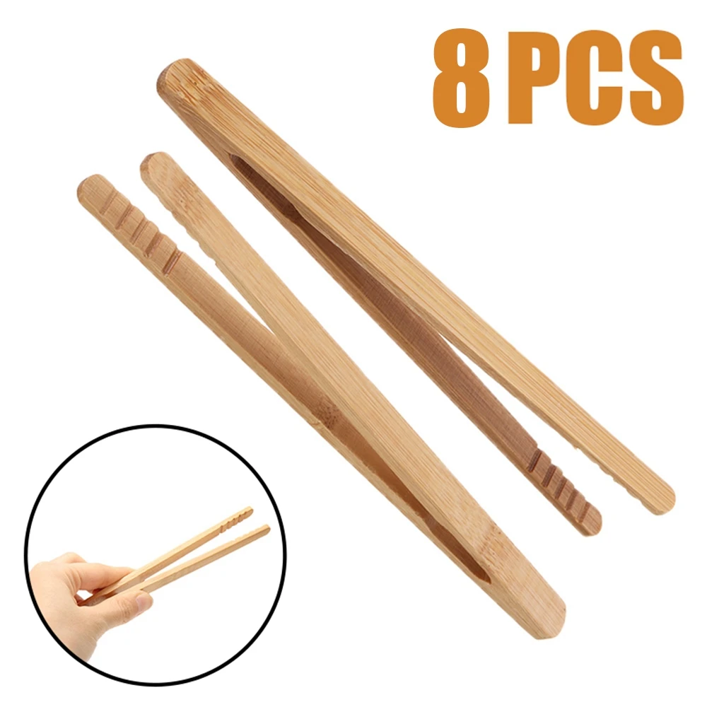 Hot Sale Wooden Tea Clip Bamboo Kitchen Salad Food Toast Tong Tweezer Bacon Sugar Ice Tea Utensil Teaware Accessories