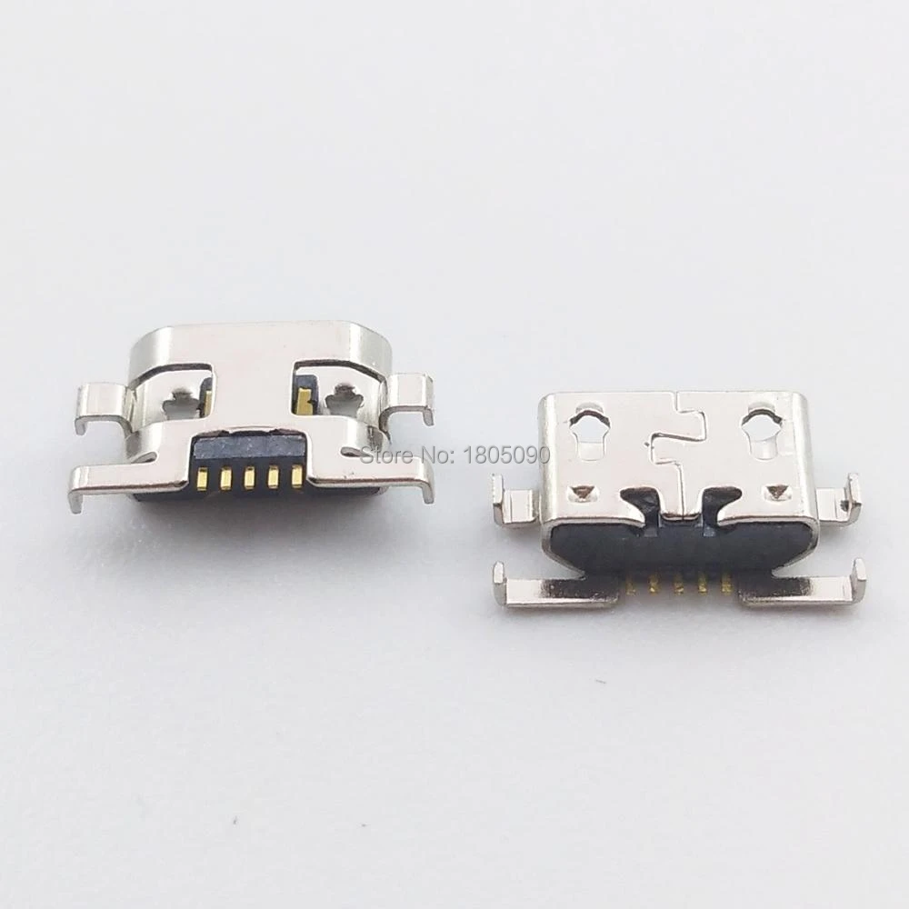 100pcs Micro USB Mini Jack 5pin Reverse insertion flat without curling side Female Connector For Motorola G2 G+1 XT1063 XT1068