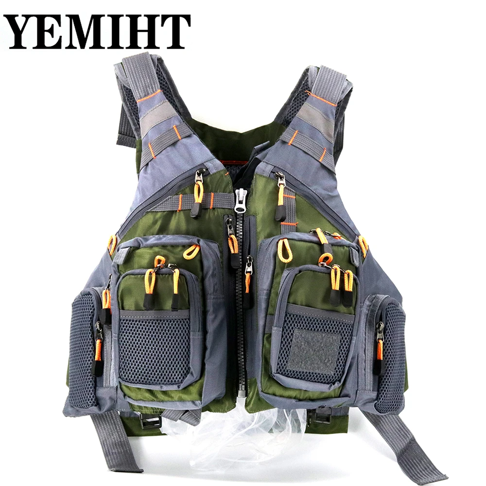 Outdoor Sport Fishing Men Women Breathable Swimming Life Jacket Safety Waistcoat With Multi-pockets