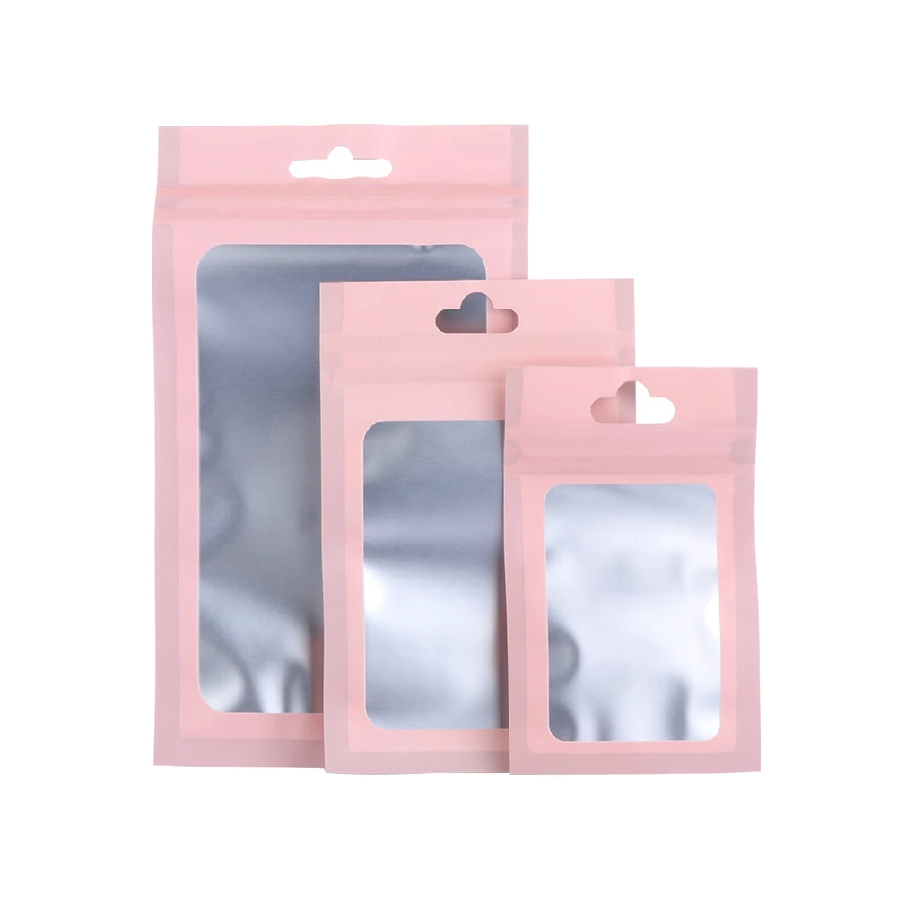 3 size 20Pcs/Pack Matte Zip lock Plastic Bag Aluminum Foil Hologram Food Pouch Small Water Proof Zipper Reclosable Pouches