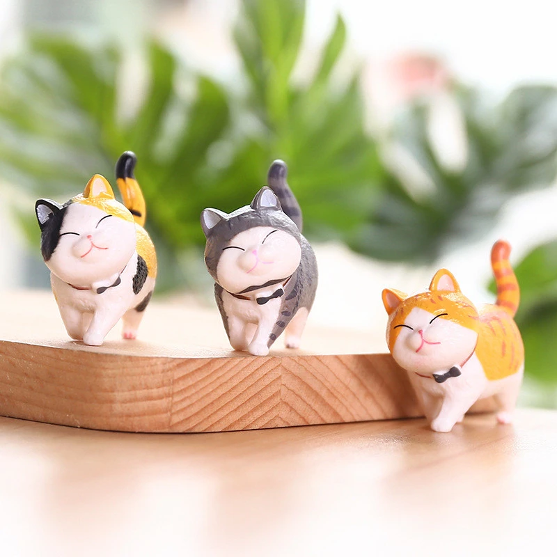 Cute Cat Series Ornaments For Home Decoration Mini Funny Animal Craft Figurine Landscape Miniature Garden Pot Fairy Decor