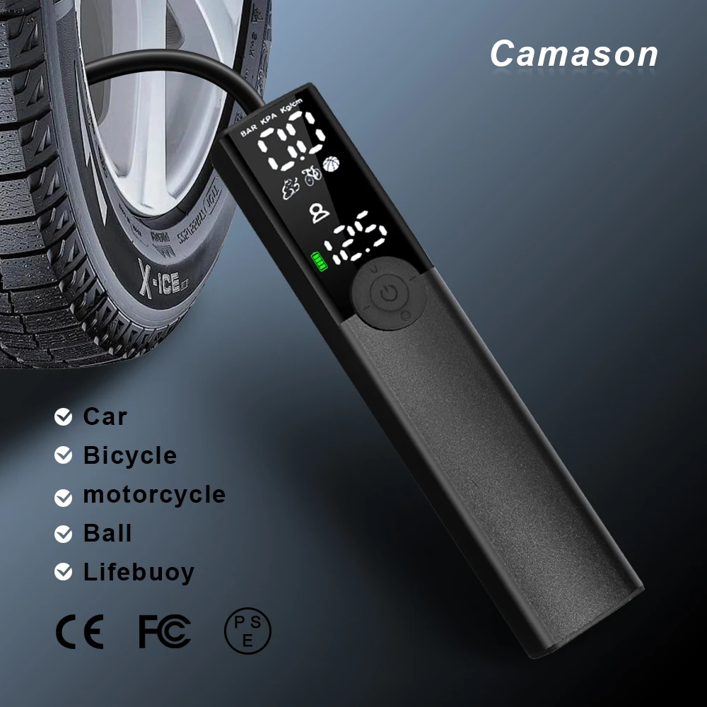 Camason Smart air pump Portable Car automatic compressor tire inflator  for Motorcycle Bicycle basketball Inflatable