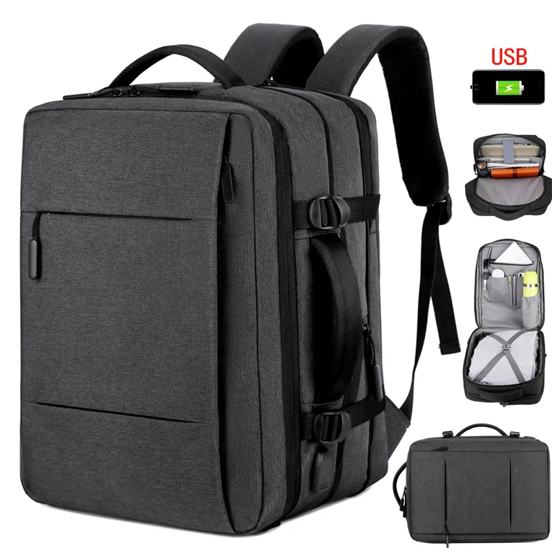 Large Capacity Expandable Men Backpack USB Charging Male Laptop Bagpack Waterproof Business Travel Back Pack Luggage Bags