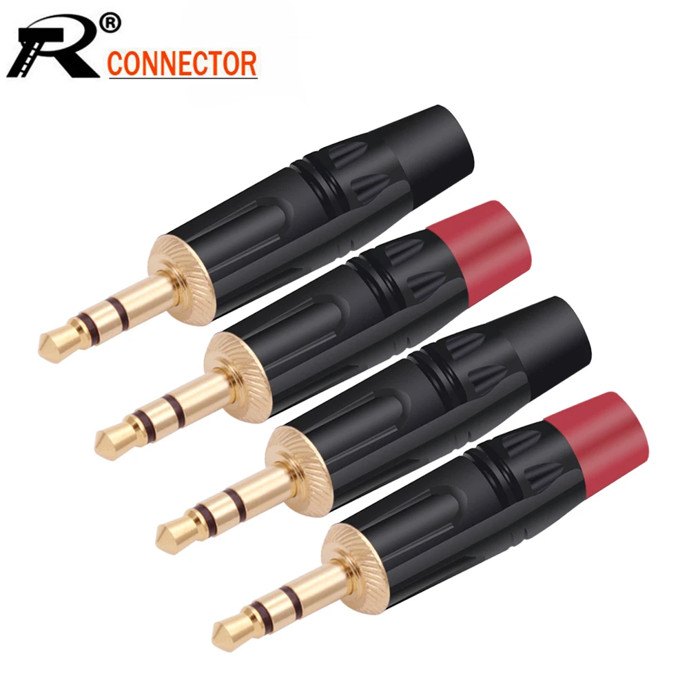 2PCS 3.5MM 3 Poles Stereo Male Plug Gold Plated Soldering 3 Pins 3.5MM Stereo Plug DIY Headphone Jack Wire Connector
