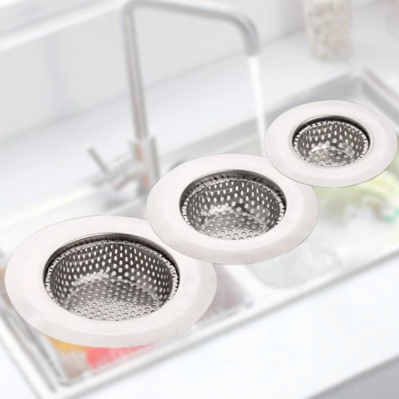 7cm/9cm/11.3cm Stainless Steel Kitchen Filter Sinks Strainer Drain Hole Trap Metal Sink Strainer Bath Sink Drain Hair Catcher