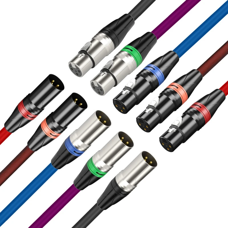Color XLR cable male to female audio signal cable Cannon balance  XLRKaron microphone Mixe EQ line manufacturer customization