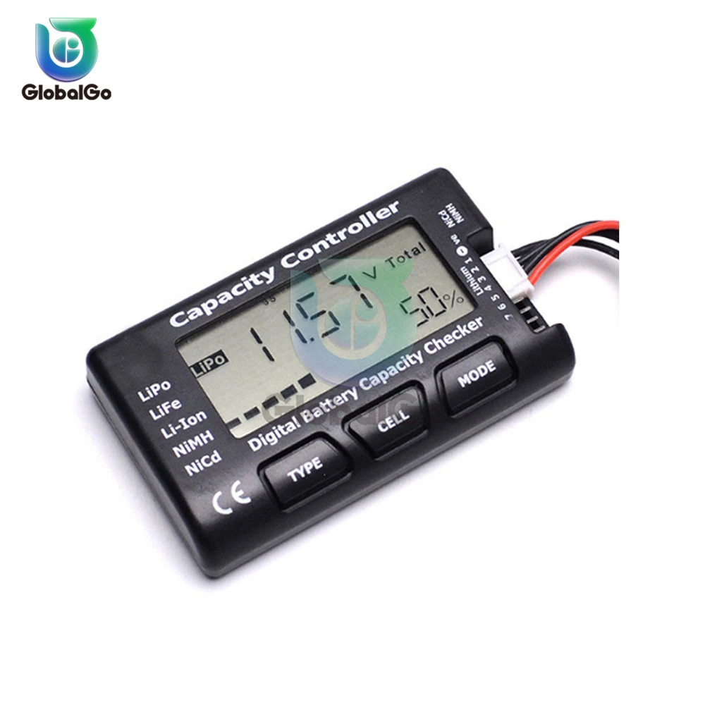 Digital Voltmeter Battery Capacity Controller Checker For Nicd NiMH LiPo LiFe Li-ion RC Battery Cell Meter Voltage Tester Check