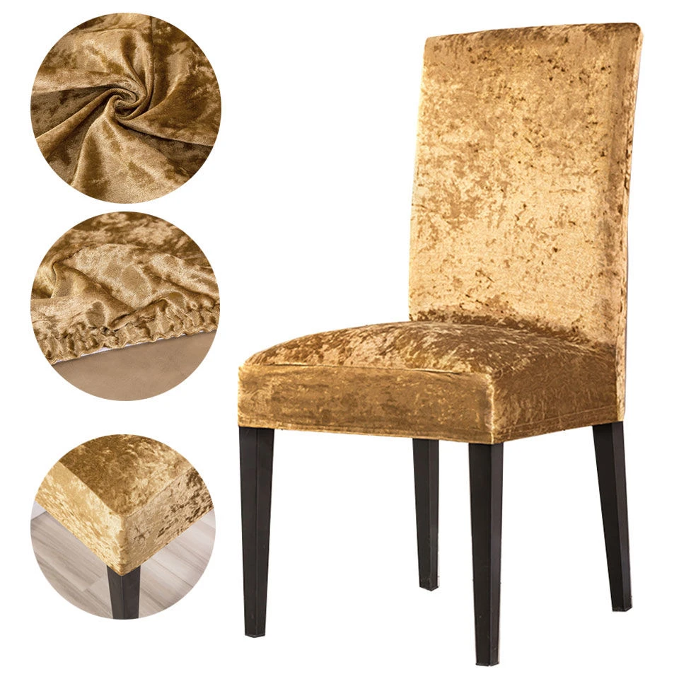 2021 New Style Velvet Fabric Chair Cover Universal Size Stretch Slipcovers Elastic Seat Chair Covers Restaurant Banquet Hotel