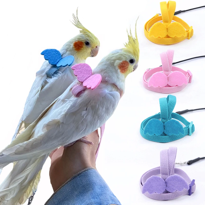 Adjustable Pet Parrot Harness Leash Outdoor Flying Training Rope for Small Medium Macaw Cockatiel Budgie Strap Bird Accessories