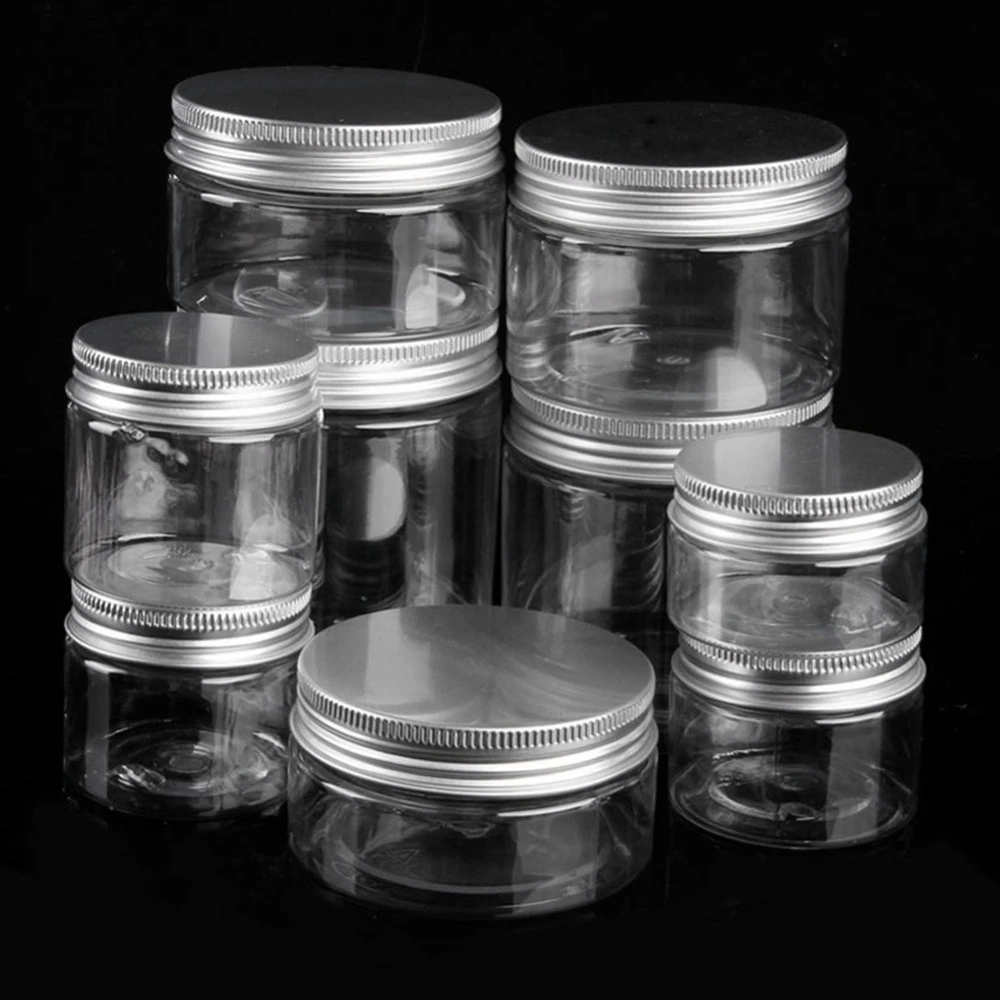 Clear Plastic Jar and Lids Empty Cosmetic Containers Makeup Box Travel Bottle 30ml 40ml 50ml 60ml 80ml 100ml 120ml 200ml 250ml