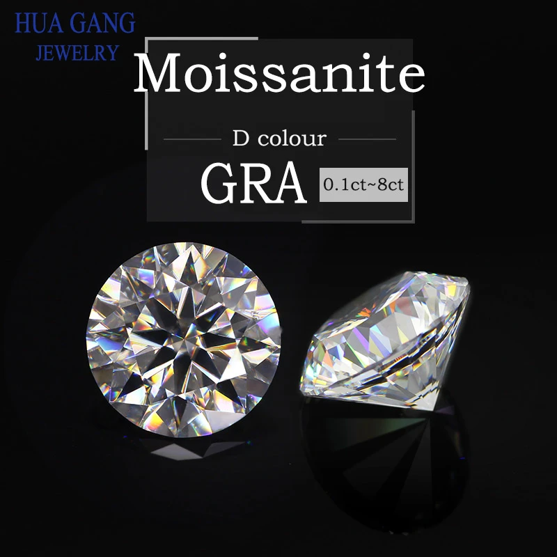 Loose Moissanite Stone Gemstones 1ct~6ct Moissanite Stone Beads 10mm VVS1 Excellent Cut Grade Test Positive Diamonds With GRA