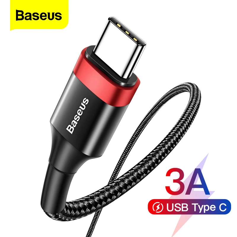 Baseus Type C Cable for Samsung S20 Quick Charge 3.0 Cable USB C Fast Charging for Huawei P40 Xiaomi Mi 10 8 USB-C Charger Wire