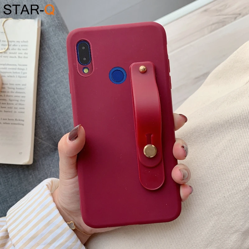 wrist strap phone holder silicone case for huawei honor 8x 8a 8 9 10 lite view 20 pro 10i 8c 8s 7x 6x soft back cover