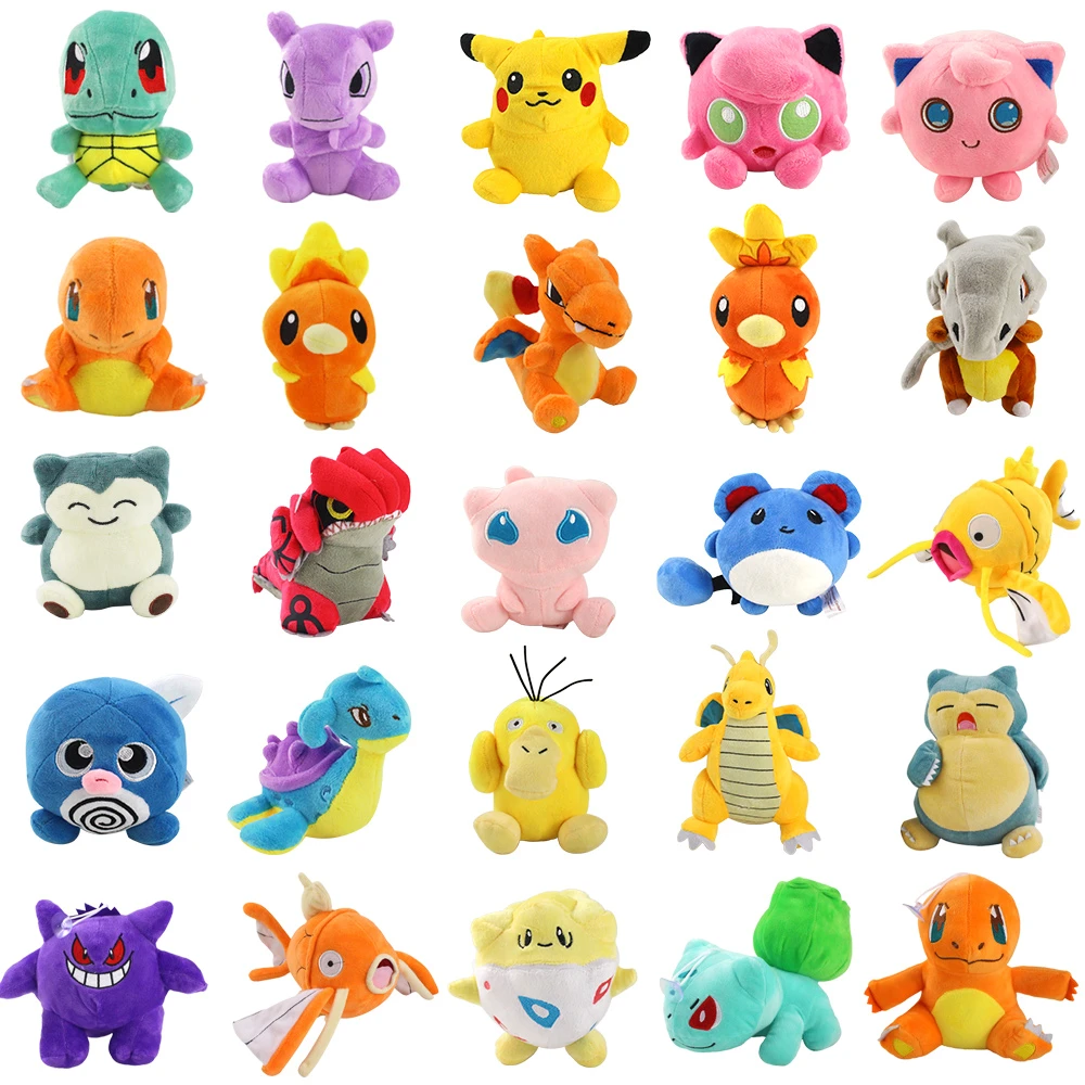 11-25cm Pokemon Squirtle Gengar Torchic Groudon Jigglypuff Psyduck Cubone Togepi Magikarp Mew Lapras Snorlax Pikachu Plush Toy