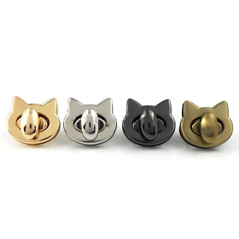 Metal Cute Cat Bag Turn Lock Twist Lock Clasp For Leather Craft Women Handbag Shoulder Bag DIY Bag Hardware Accessories