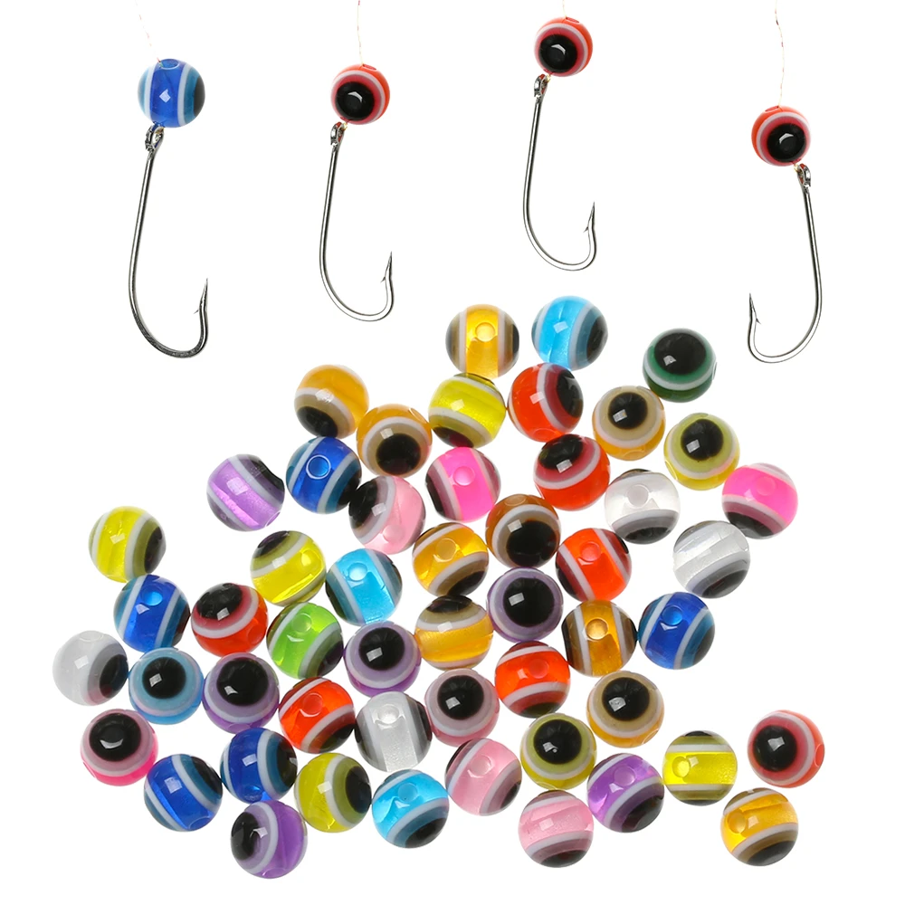25 PCs/Set 4mm 5mm 6mm 8mm Colorful Artificial Fish Eye Beads DIY Kit Bass Lure Outdoor Fly Tying Material Tackle
