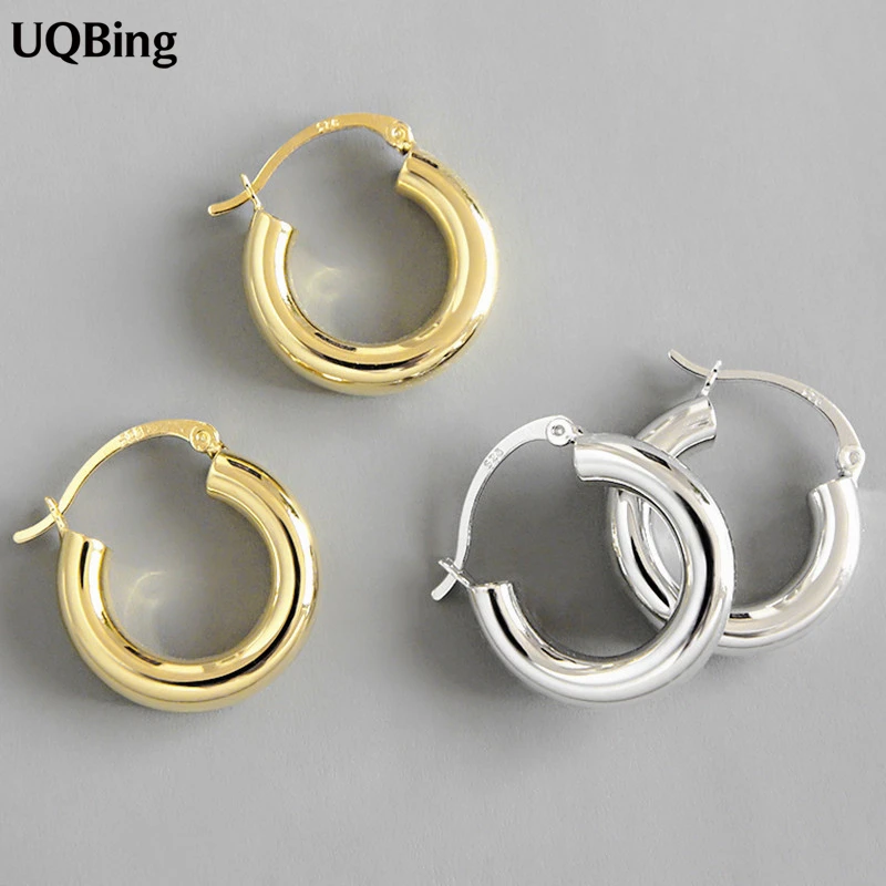 925 Sterling Silver Round Circle Women Hoop Earrings for Women Gold/Silver Color Earrings Jewelry Gifts