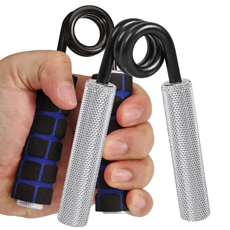 Sponge Heavy Hand Grip Finger Gripper Arm Muscle Trainer Expander Fitness Professional Wrist Strength Aluminum Handle Silver