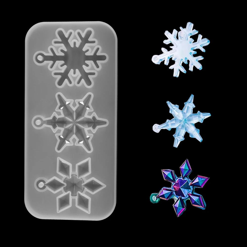 1pcs Snowflake Resin Molds Silicone Pendant Epoxy Resin Mold Christmas Gift Hanging Home Decoration DIY Jewelry Making Supplies