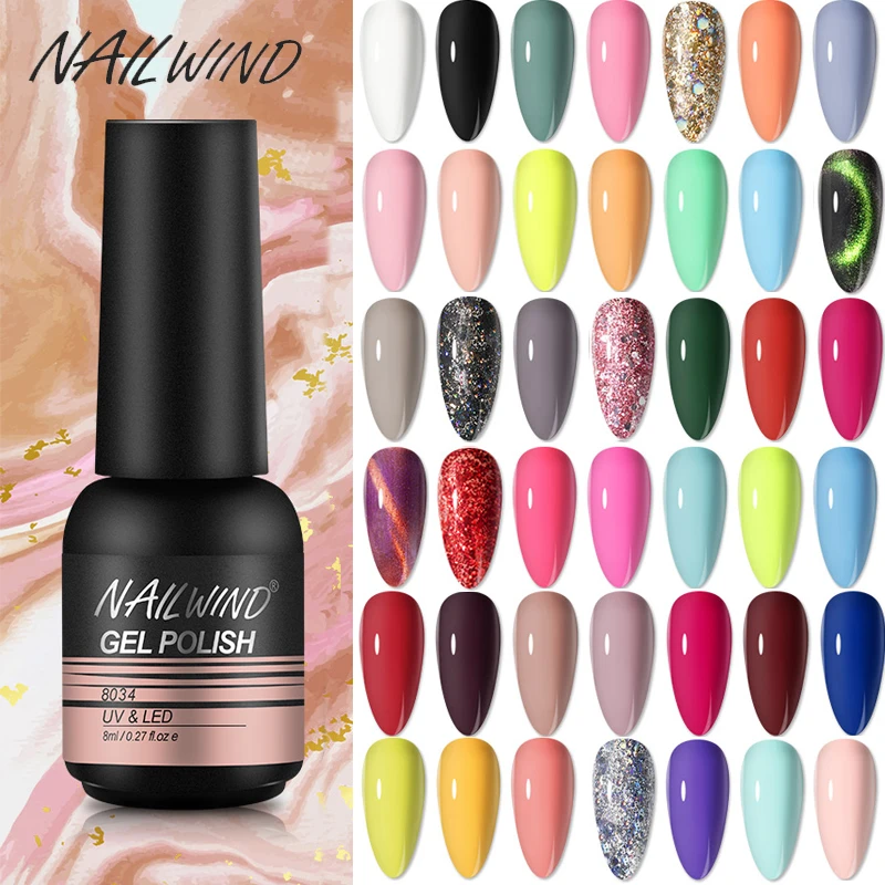 NAILWIND Gel Nail Polish For Nails Semi Permanent Soak Off Gel UV LED Varnishes 8ml Base Top Matte Coat Gel Polish