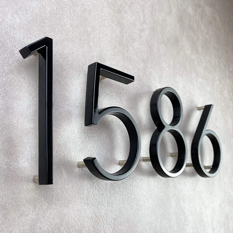 127mm Floating House Number Letters Big Modern Door Alphabet Home Outdoor 5 in.Black Numbers Address Plaque 0-9,AB