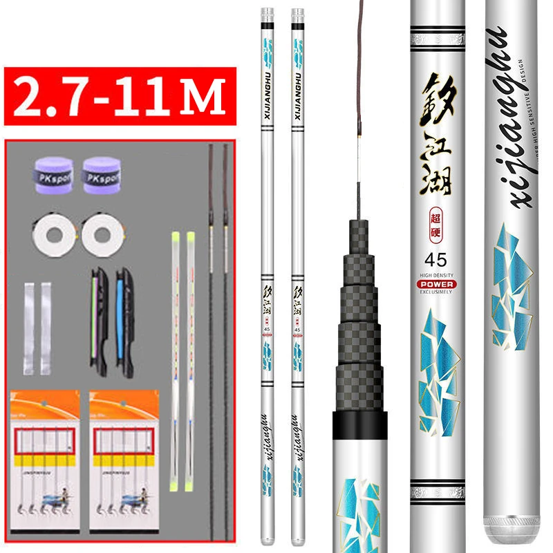 Carbon Hand Rod 28-Tuning Fishing Rod Tenkara Fishing 7m 8m 9m 11m Long Carp Rod Hera Stream Rod Fly Fishing