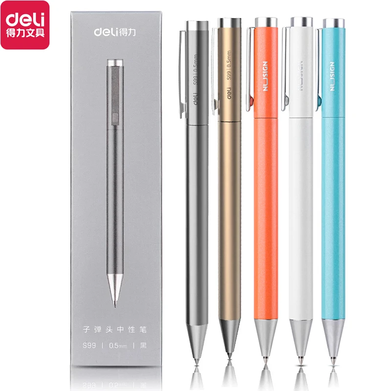 Fizz Metal Gel Pen with Refill for Xiaomi Gel Pens Polygonal Aluminum alloy 0.5MM Black Ink for Office Students Business Pens