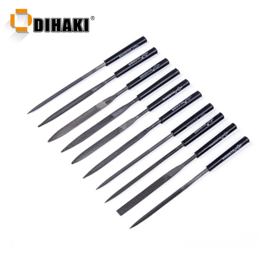 10pcs/Set Needle Files Set Wood Jewelry Carving Tool Metal Polishing Instruments For Metal Glass Stone T12 Steel Manual File