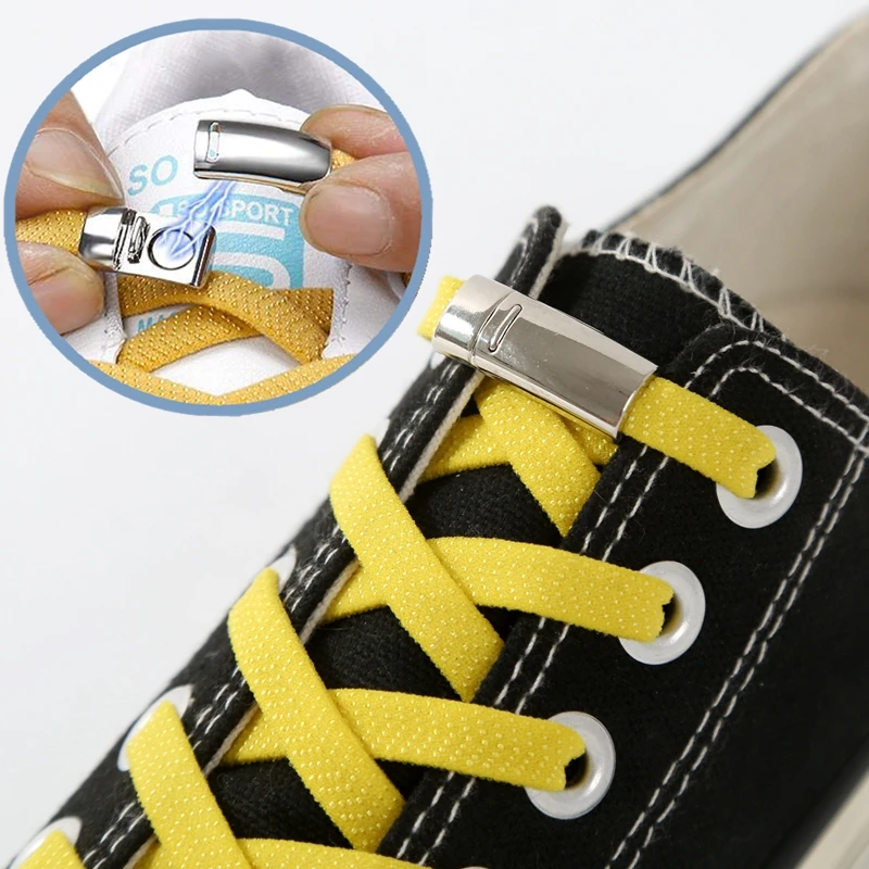 1Pair Magnetic Shoelaces Elastic Locking ShoeLace Creative Quick No Tie Shoe laces Kids Adult Unisex Sneakers Shoe Laces