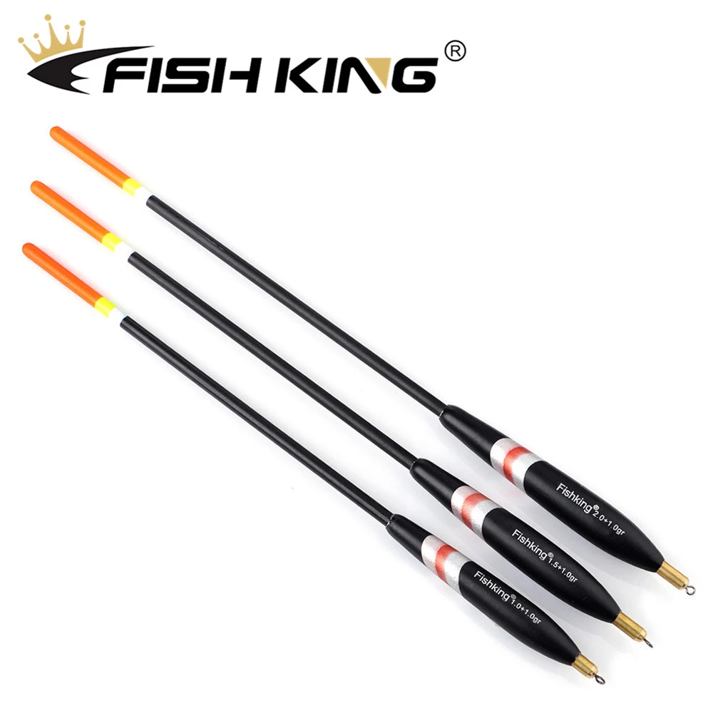 FISH KING 3pcs/pack Barguzinsky Fir Float 1.0+1.0g/1.5+1.0g/2.0+1.0g Balsa Bobber Cork Fishing Float For Carp Fishing Tackle