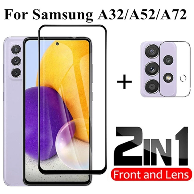 2in1 Tempered Glass For Samsung Galaxy A32 5G A52 A72 Camera Lens Protective Film for A72 A52 5G A 32 A 22 Lens Protective Glass