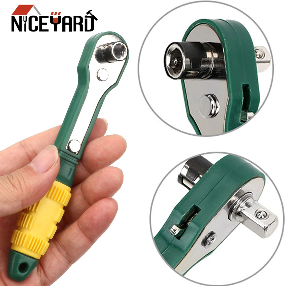 NICEYARD Mini 1/4 Screwdriver Rod Adjustable Fast Ratchet Wrench Quick Socket Wrench Tools
