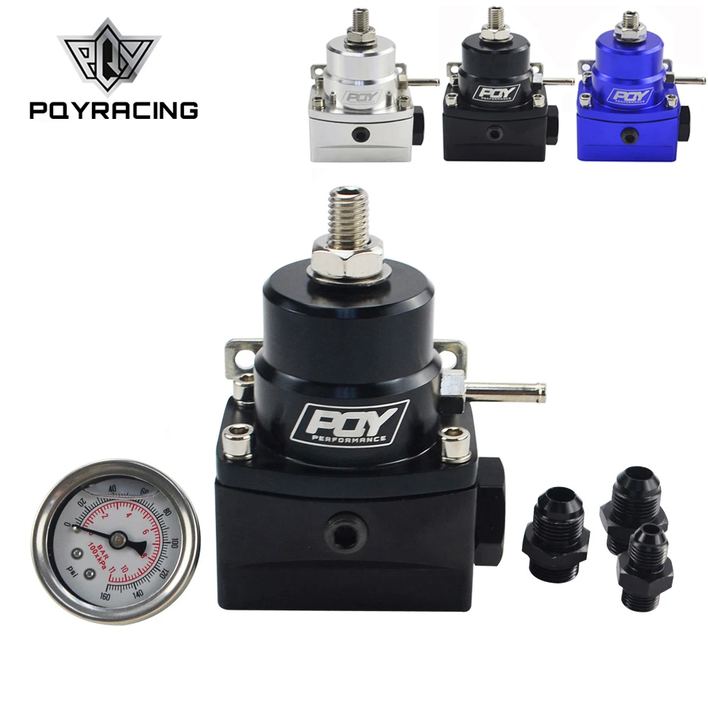 AN8 high pressure fuel regulator w/ boost - 8AN 8/8/6 EFI Fuel Pressure Regulator with gauge PQY7855