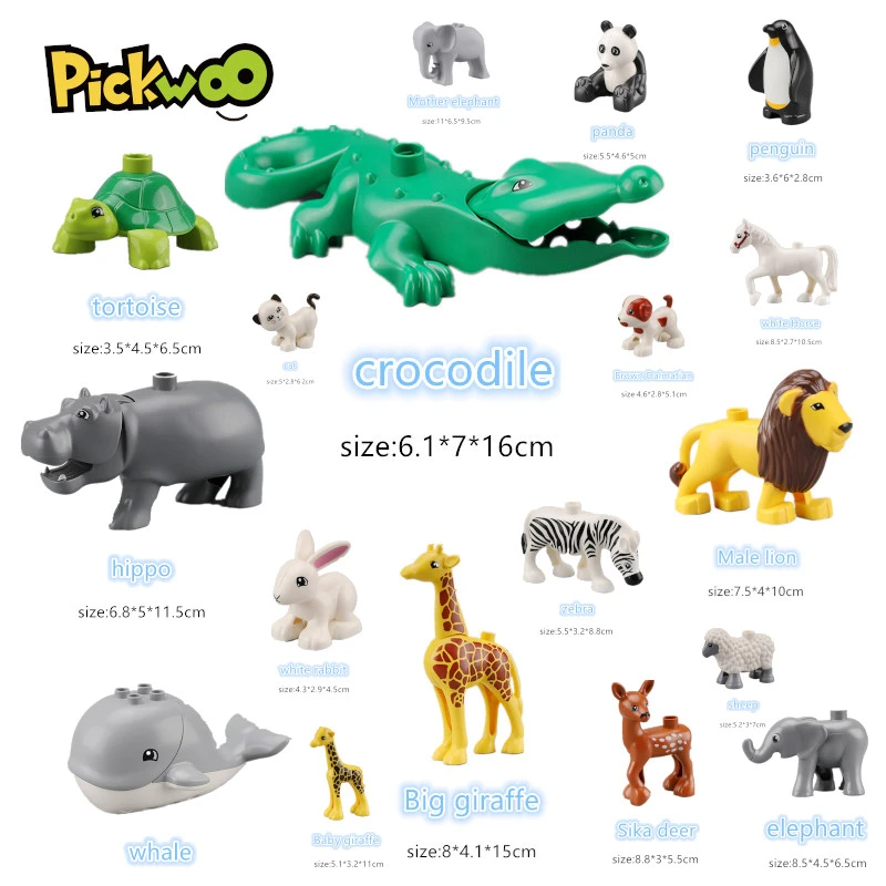 1 Pcs Pickwoo D5 Big Size Diy Building Blocks Grassland Farm Animal Accessories Figures Compatible with Large Size Toys for Kids