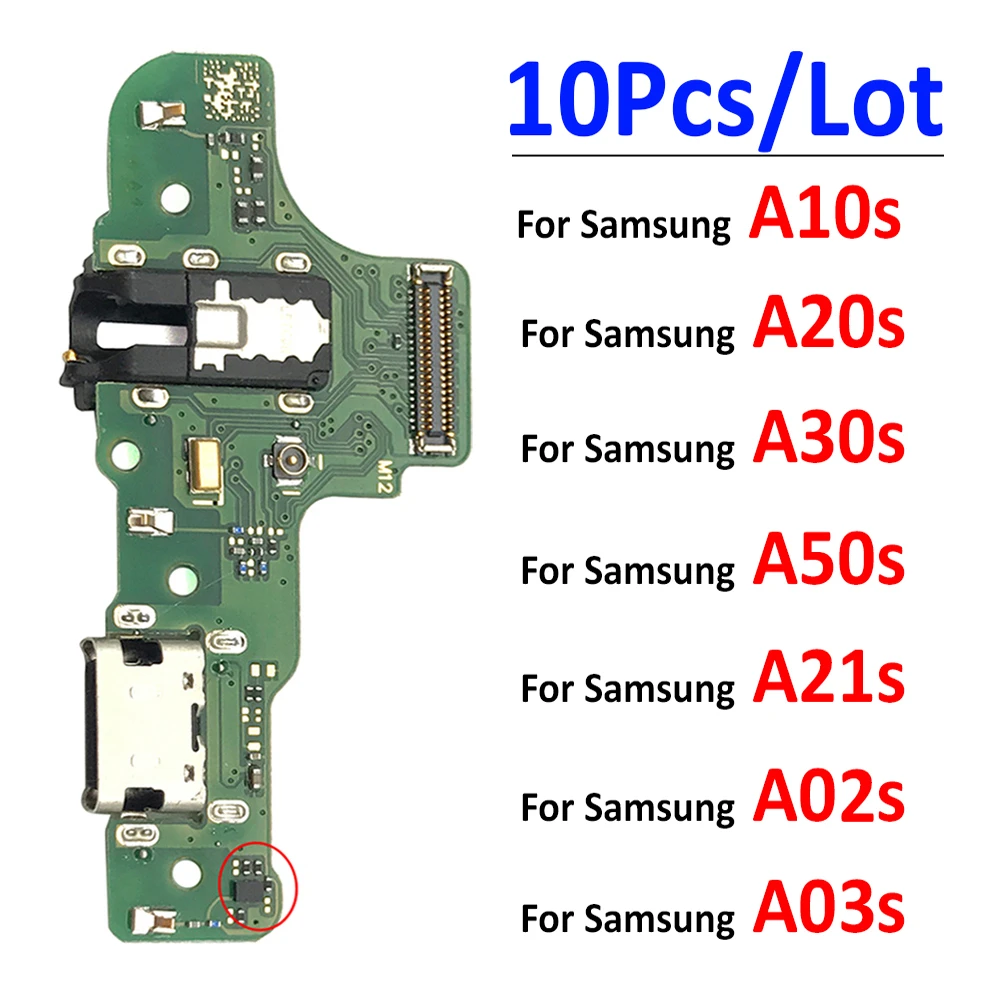 10Pcs USB Charger Charging Port Dock Connector Board Flex Cable For Samsung A10S A20S A30S A50S A107 A207 A307 A21s A70s A12