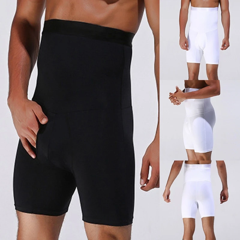 Men Body Shaper Waist Trainer Slimming Shorts High Waist Shapewear Modeling Panties Boxer Briefs Stretch  Underwear