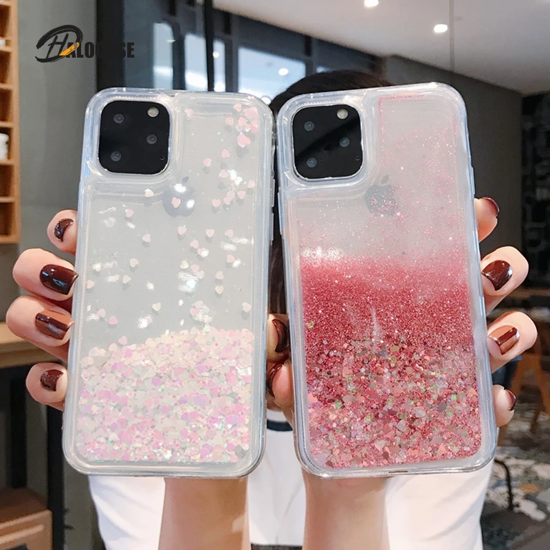 Liquid Quicksand Bling Glitter Phone Cases For iPhone 13 12 11 Pro Max XS MAX X XR 6S 8 7 Plus SE2020 Water Shine Silicon Cover