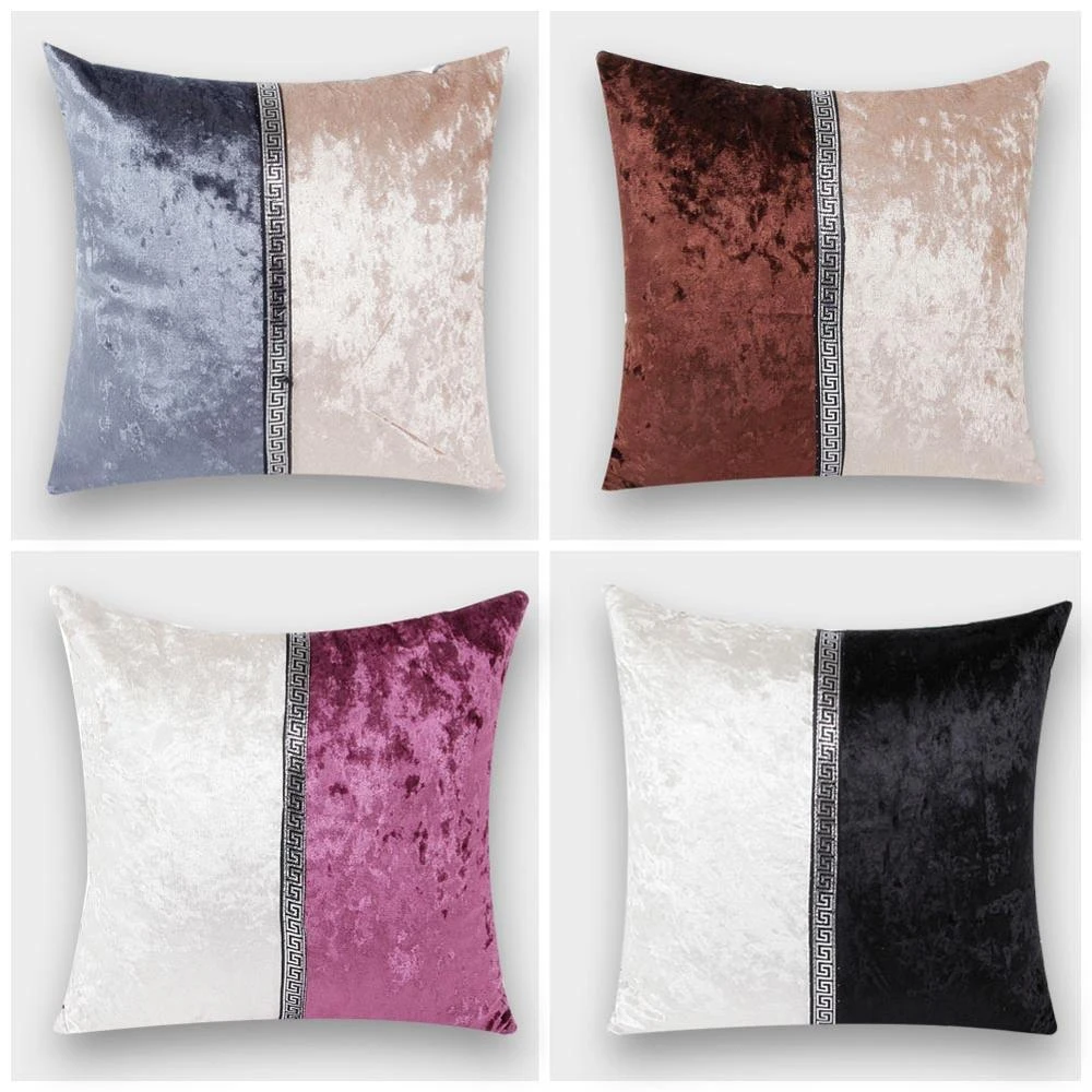 Meijuner Cushion Cover Fashion Simple Stitching Pillowcase Plush Colorful Throw Pillowcase For Sofa Weeding Decoration 97