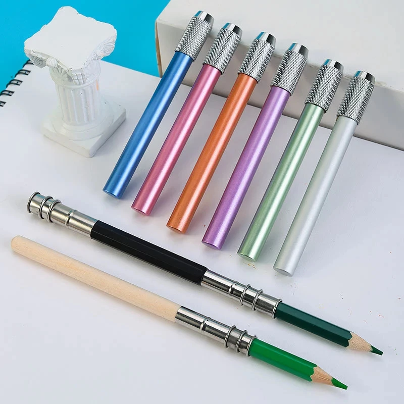 1Pc Adjustable Dual-Head Single Head Pencil Lengthener Extender Holder Sketch School Painting Writing Tool for Art Supplies