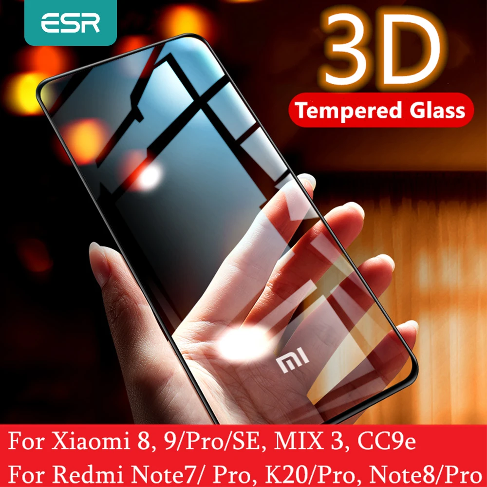 ESR Screen Protector for Xiaomi Mi 8 9 Pro SE CC9e 3D Full Cover Protect Anti Blue-ray Tempered Glass for Redmi Note 7 8 K20 Pro