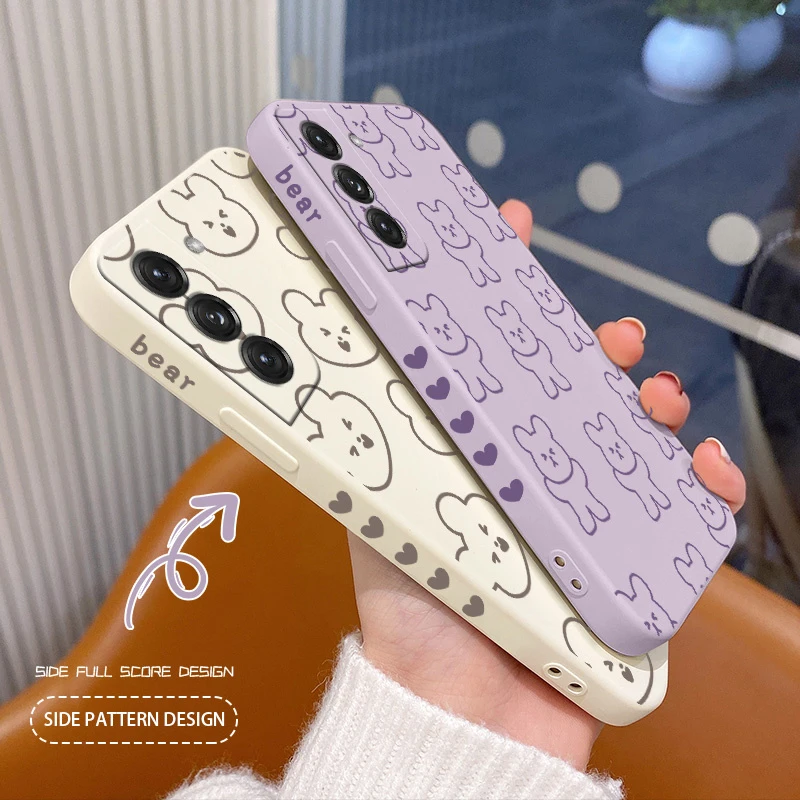 Cartoon Bears Phone Case For Samsung Galaxy S21 S20 FE S10 Note 20 10 Ultra Plus A72 A52 A42 A32 A71 A51 A41 A31 A21S Soft Cover