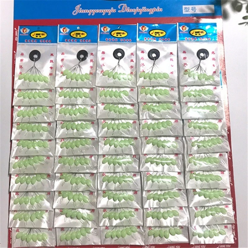 60pcs /10packs Luminous Rubber Stopper Float 6 In 1 Fishing Bobber Silica Gel Space Bean Connector Fishing Line Accessories