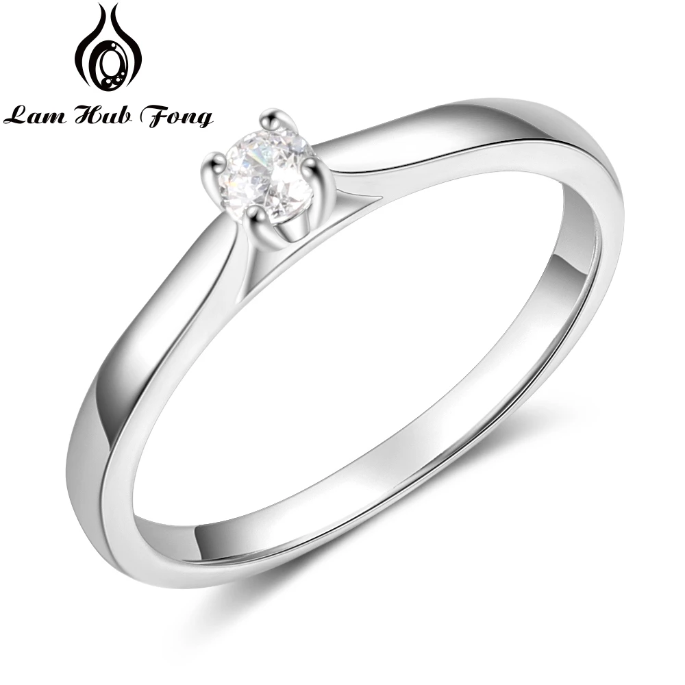 Silver Color Cubic Zirconia Rings Simple Round CZ Women's Finger Ring Wedding Engagement Gift Vintage Fashion Jewelry for Women