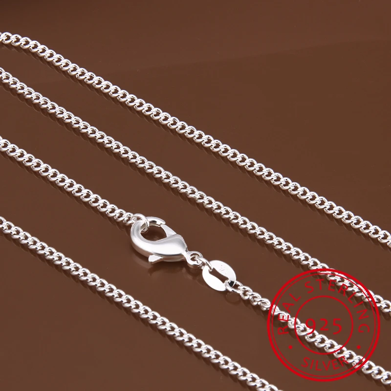 Women's 2mm Side Chain 925 Sterling Silver 16