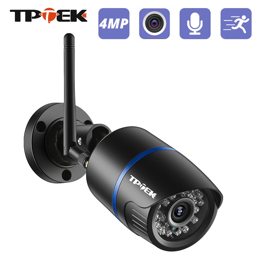 4MP IP Camera WiFi Outdoor Security Camera 1080P Wi Fi Video Surveillance Wireless Wired Wi-Fi CCTV Weatherproof CamHi IP Camara