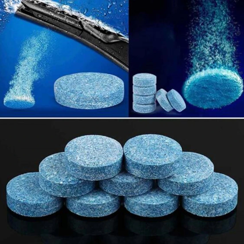 10Pcs Condensed Effervescent Tablet Wiper Car Windshield Glass Washer Solid Wiper Concentrated Super Conventional Cleaner Tablet