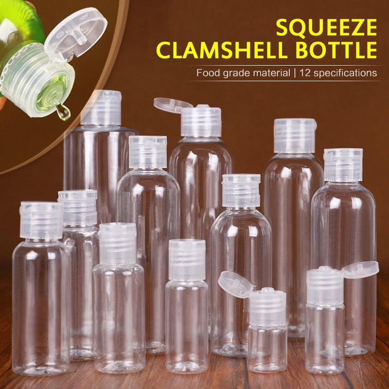 30ml/50ml/100m/250ml Plastic Transparent Refillable Bottle Clamshell Bottle Skin Care Tool Travel Portable Dropshipping TSLM1