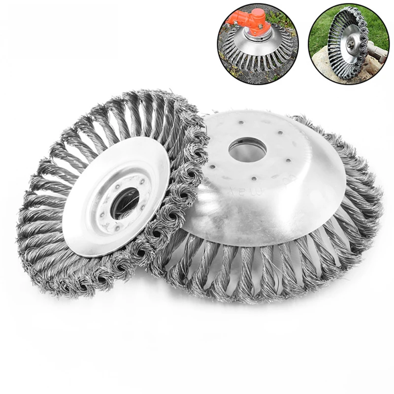 New 6/8 Inches Steel Wire Trimmer Head for Grass Lawn Mover Brushcutter Weeding Dust Remover Wheel Plate Garden Power Parts Tool