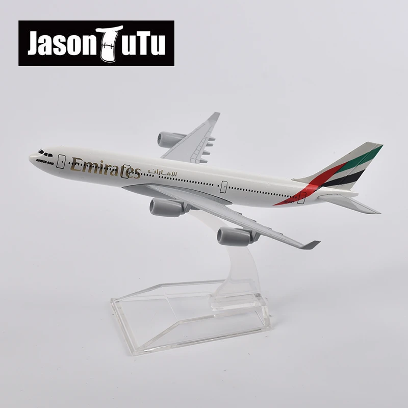 JASON TUTU 16cm United Arab Emirates Airbus A340 Plane Model Aircraft Diecast Metal 1/400 Scale Airplane Model Gift Collection